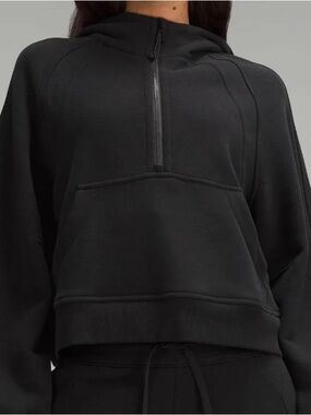 lululemon Black cropped scuba Half-Zip Hoodie